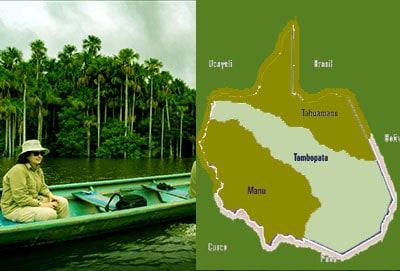 Tambopata location map and descripcion